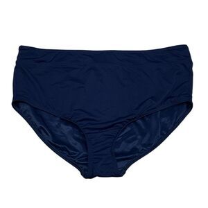 Lands End High Waisted Swim Brief Bottoms Navy Blue Size 18